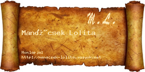 Manácsek Lolita névjegykártya